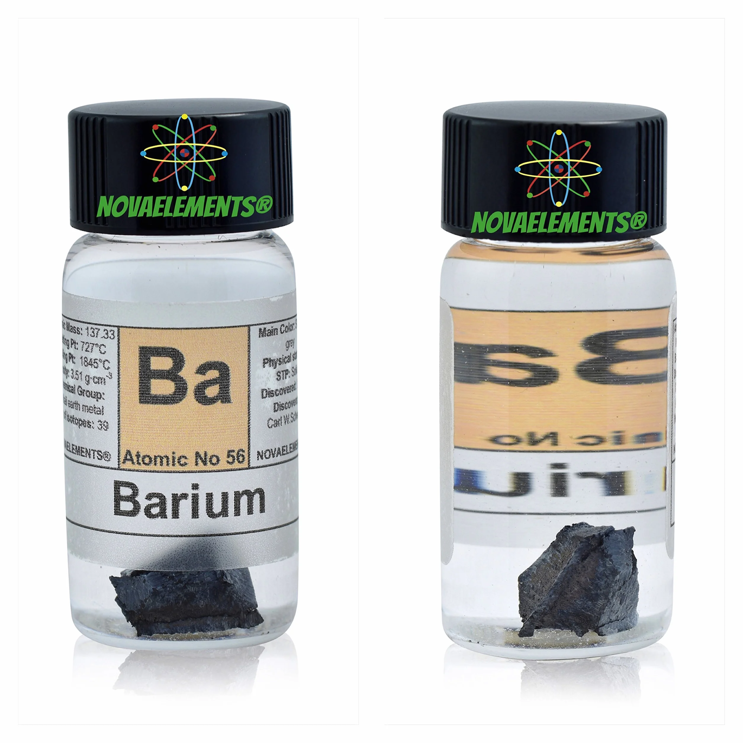 Bar metalowy element 56, 99,9% 1g w szklanej fiolce - element metalowy Barium 56, 1 g 99,9% w szklanej fiolce