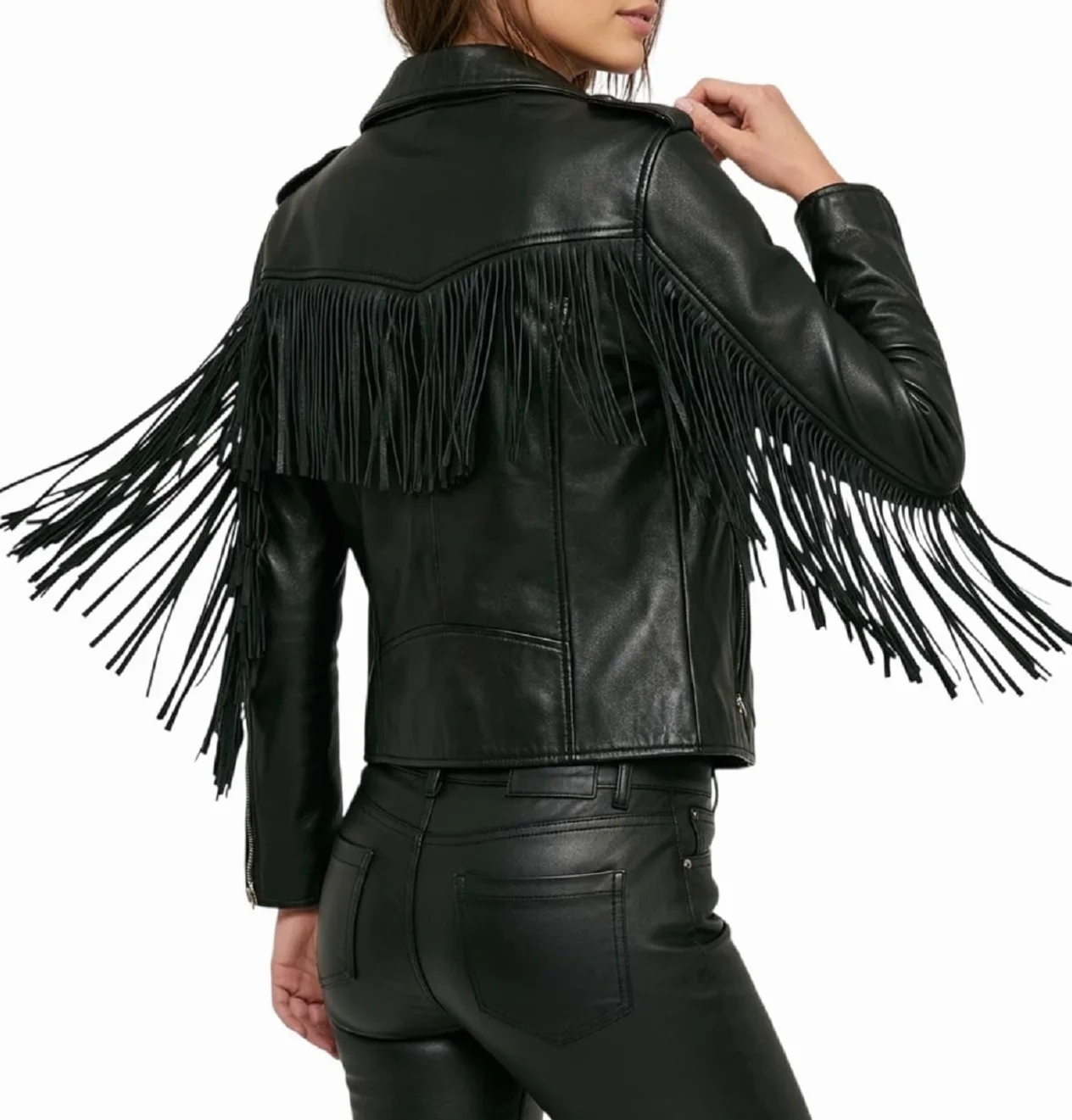 Damska skórzana kurtka Moto Aviator - klasyczny krój inspirowana wojskową bomberką odzież wierzchnia
