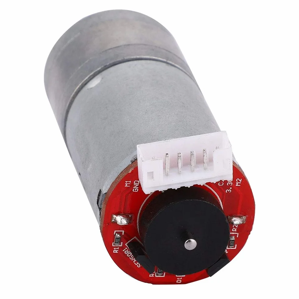 Silnik Z Przekładnią Enkodera Dc 12V Diy Ze Wspornikiem 65Mm Zestaw Kół Silnika Z Przekładnią Magnetyczną Silnik Z Redukcją Prędkości W Całości Z Metalu Do Inteligentnego Samochodu Robot Model Diy (200 Obr./Min)