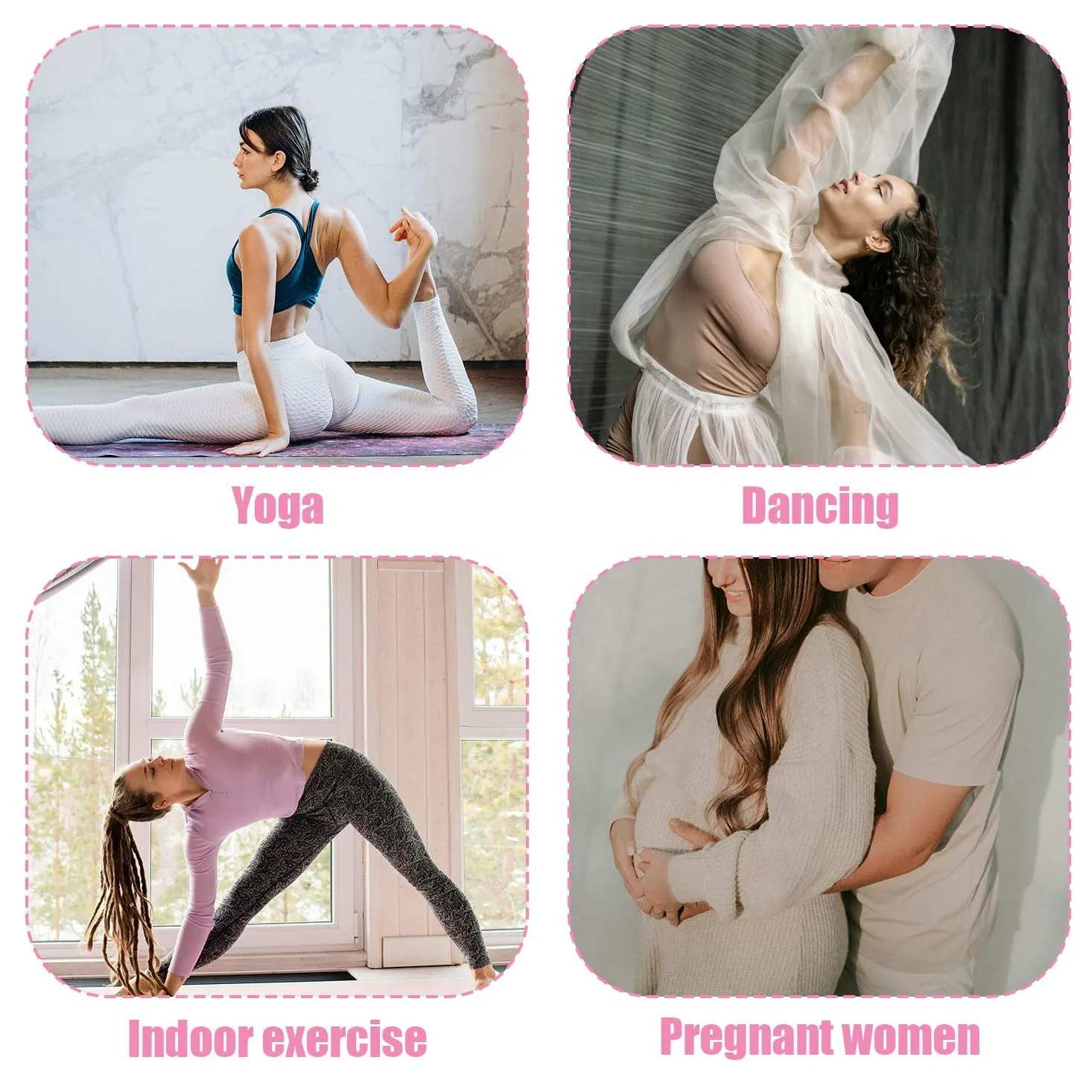4 Pary Skarpetek Pilates, Skarpetki Pilates Grippy dla Kobiet Dlugie Antyposlizgowe Skarpetki do Jogi Skarpetki do Jogi z Uchwytami dla Kobiet Skarpetki do Jogi Skarpetki do Barre