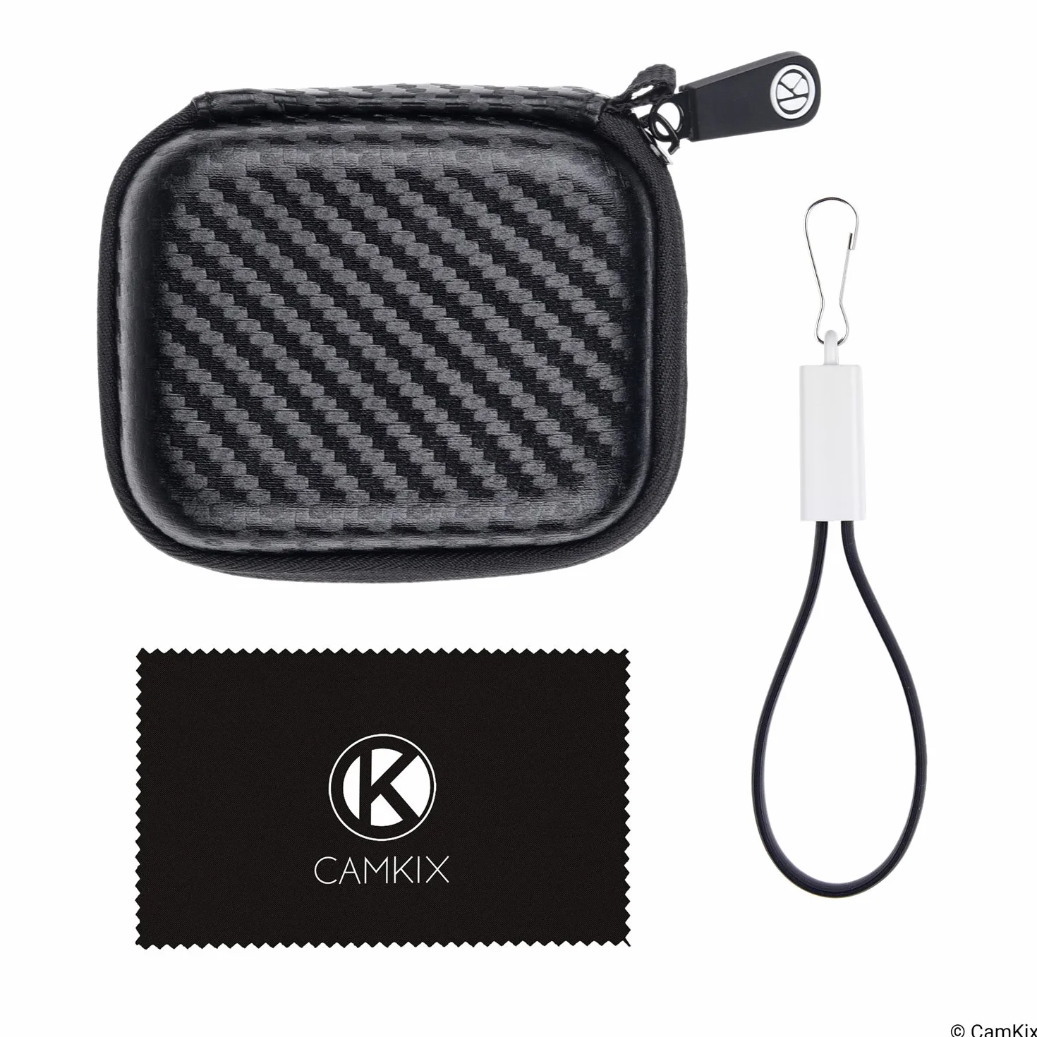 Etui ochronne na sprzętowy portfel kryptowalutowy z paskiem USB do transportu, zasilania i transferu danych – wytrzymałe, nylonowe etui typu hardshell z siateczkową kieszenią – lekkie, bezpieczne