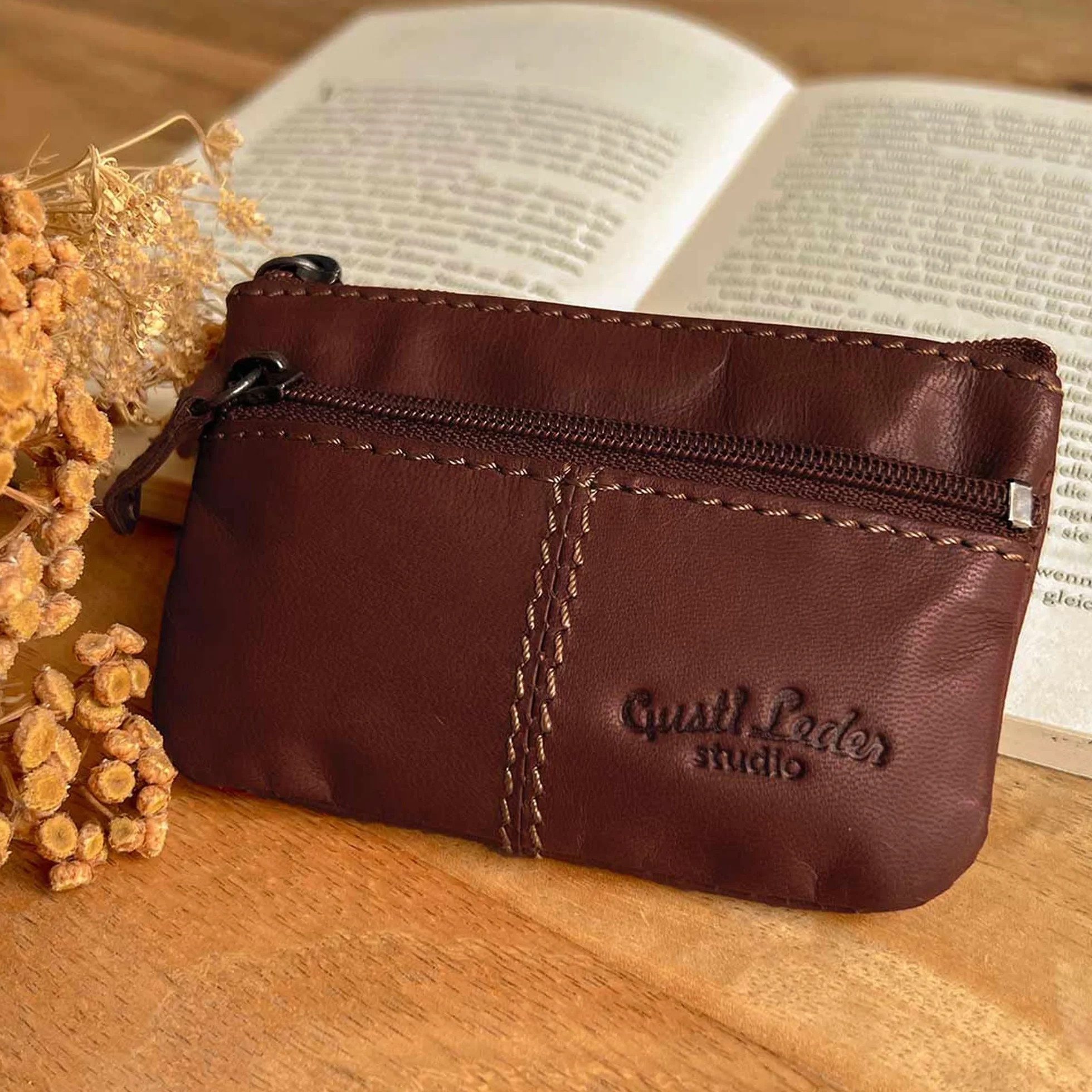 Gusti Skórzane Etui na Klucze Rook – Stylowe Brązowe Ochronne Etui Retro z Naturalnej Skóry – Organizer do Kluczy, Bezpieczny Pokrowiec na Klucze Męskie i Damskie