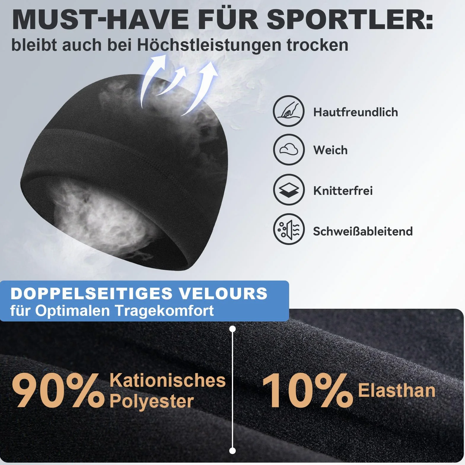 HIKENTURE Czapka zimowa dla mężczyzn i kobiet, wiatroszczelna czapka do biegania, ciepła czapka rowerowa, czapka z polaru, pod kask rowerowy, kask narciarski, czapka sportowa do jazdy na rowerze