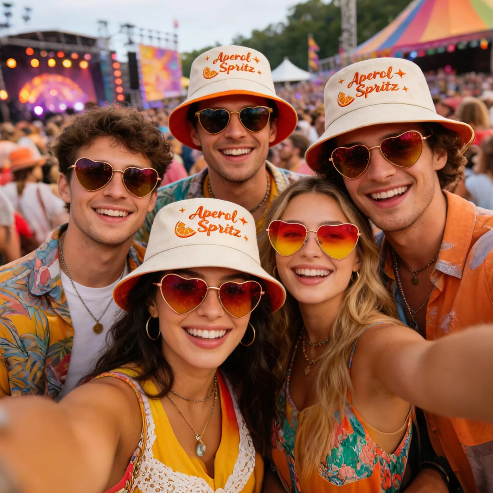 Aperol kapelusz rybacki wędkarski retro akcesoria lato outdoor