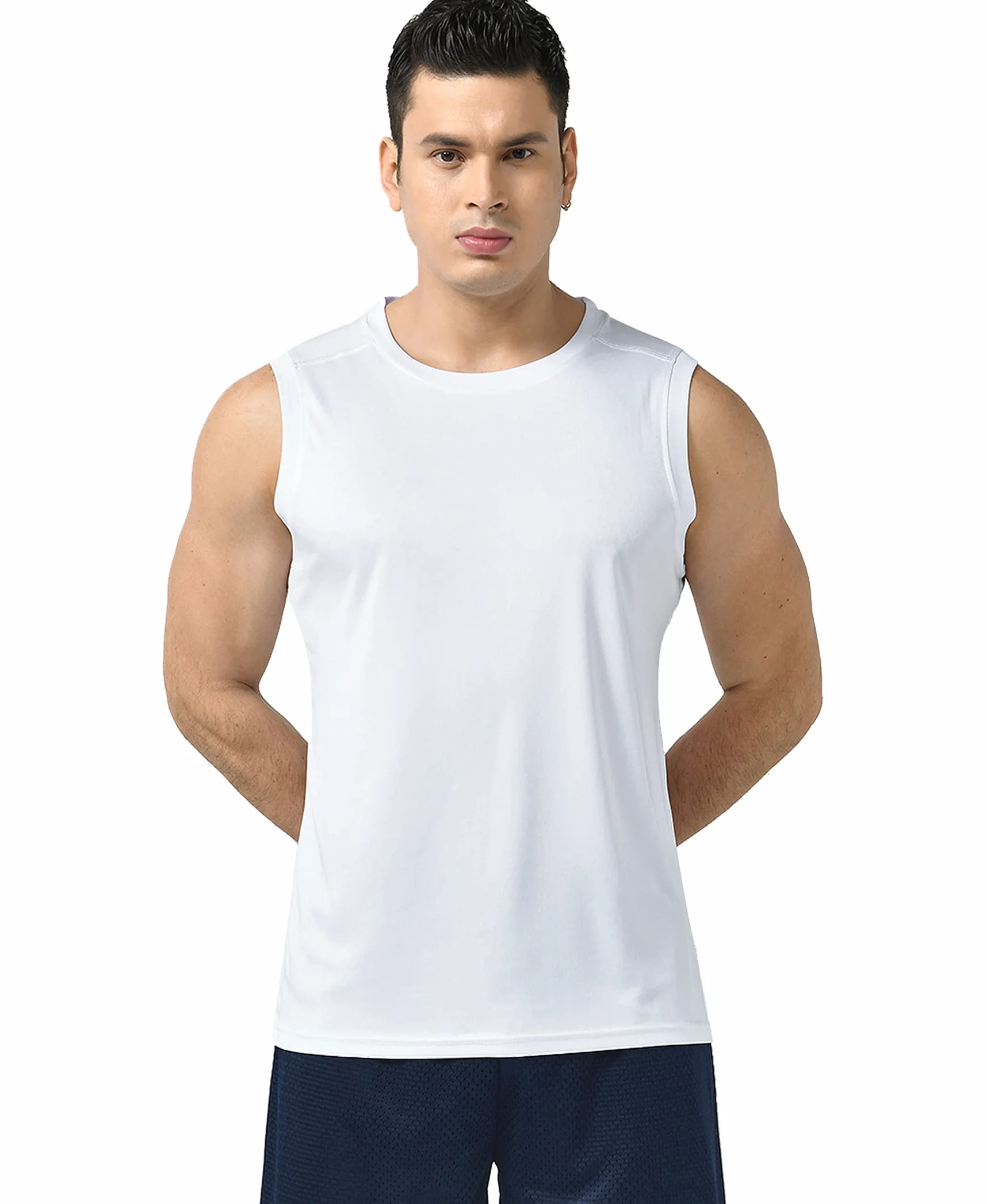 Liberty Imports Men's Stretch Cool Dry Muscle Tank Tops Athletic Sleeveless Workout Shirts Pack of 5 X-Large