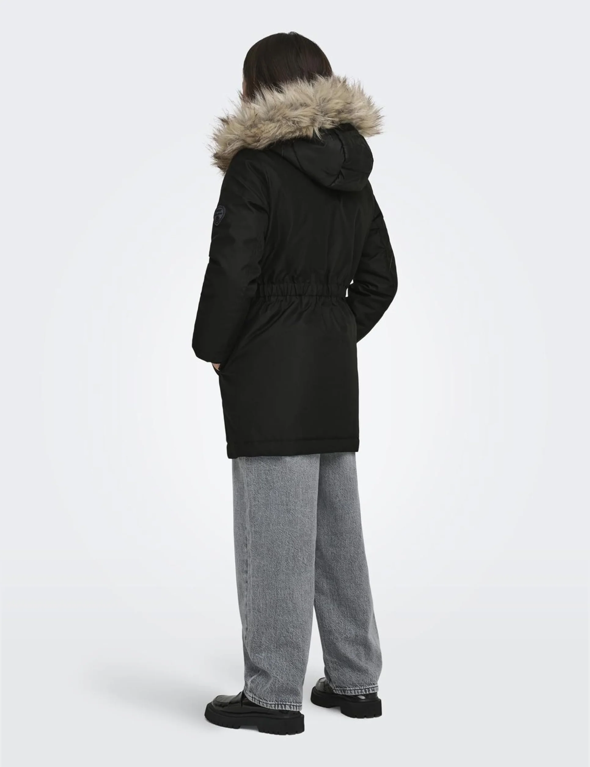 ONLY Dziewczęca parka, długa, czarny, 152 cm