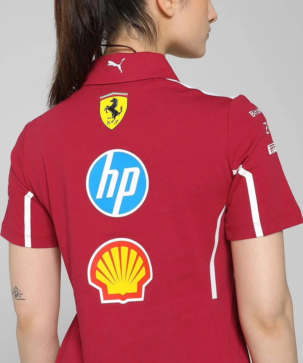 PUMA Scuderia Ferrari F1 2025 damska koszulka polo drużynowa - czerwona
