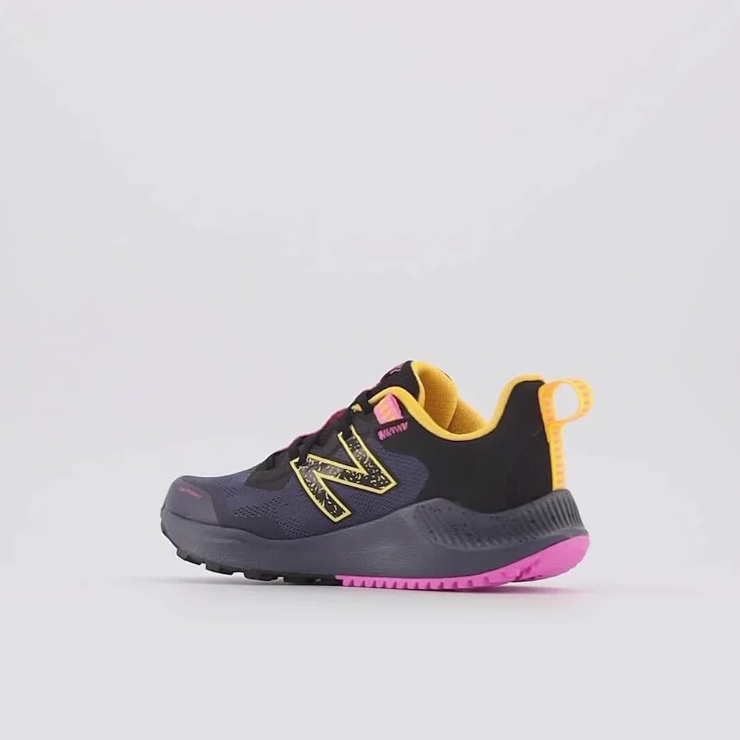 New Balance DynaSoft Nitrel V4 Trail Running Shoe, Thunder/Vibrant Apricot/Eclipse, 7 US Unisex Big Kid
