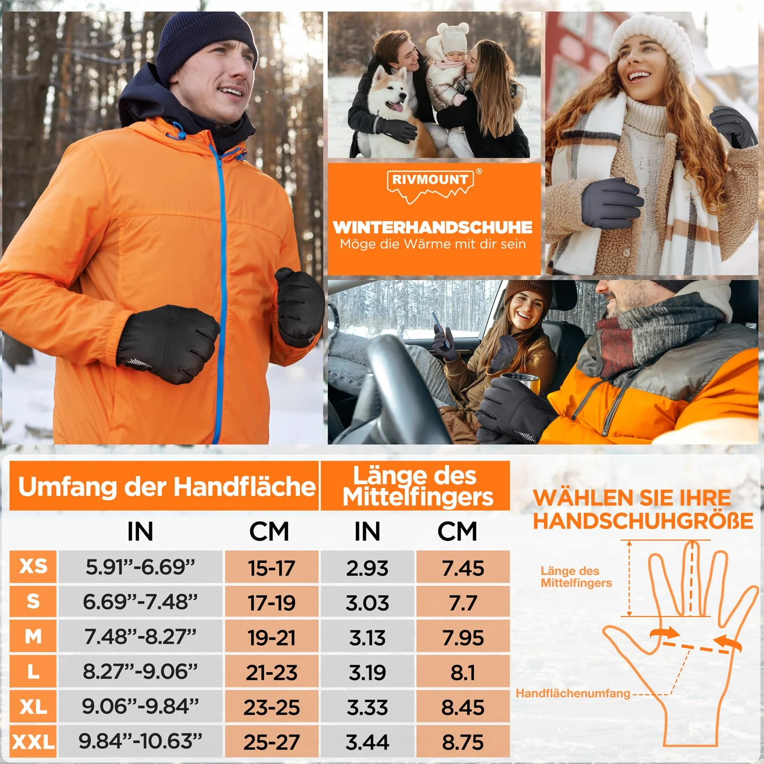 Rivmount RSG601 Zimowe Rękawice Narciarskie Wodoodporne Unisex