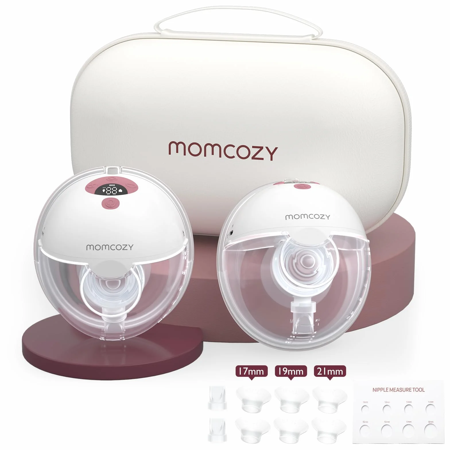 Momcozy Laktator bez użycia rąk (2, czerwony)