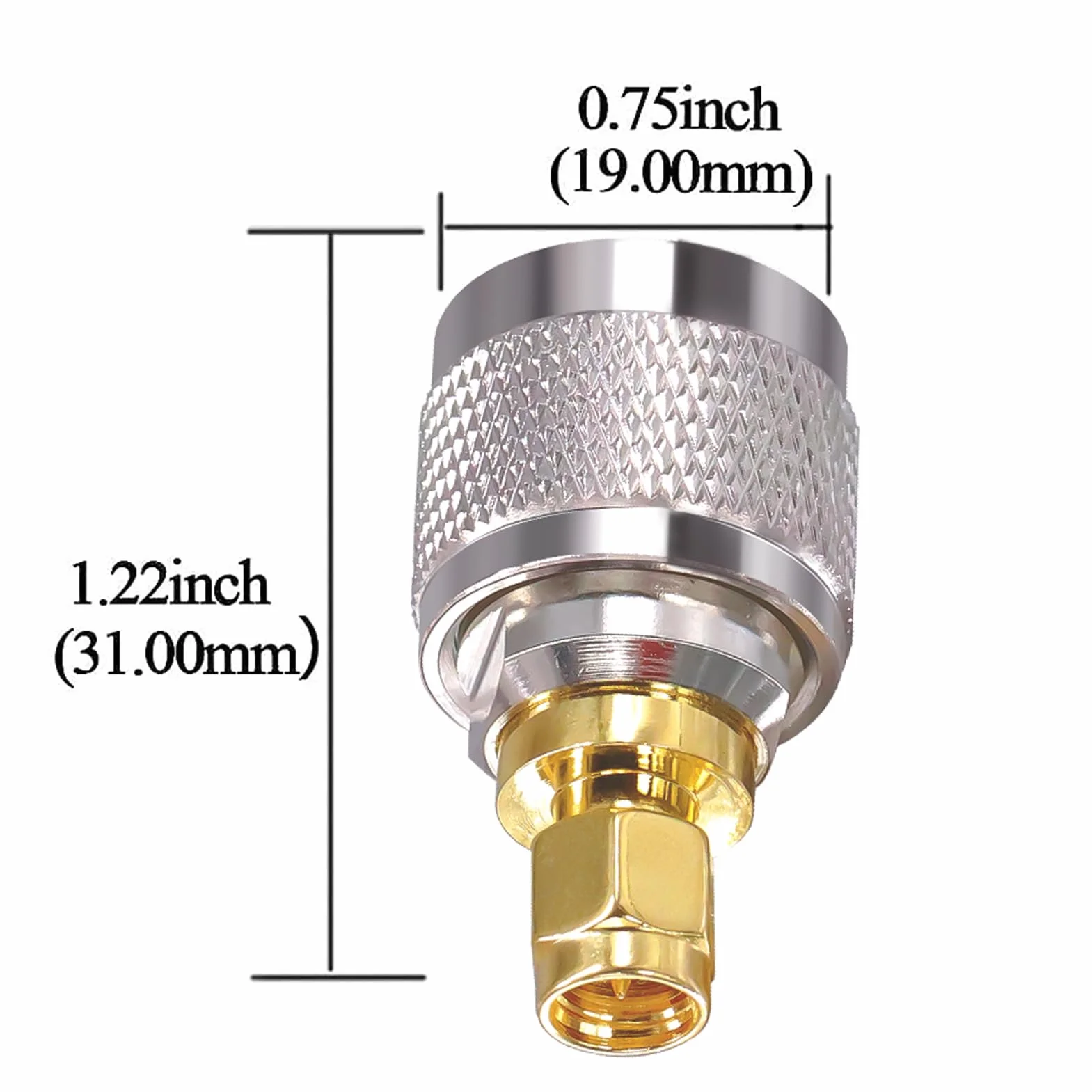 TUOLNK Adapter SMA na PL259 - SMA męski na UHF PL-259 męskie złącze koncentryczne do anteny radiowej CB - 2 szt