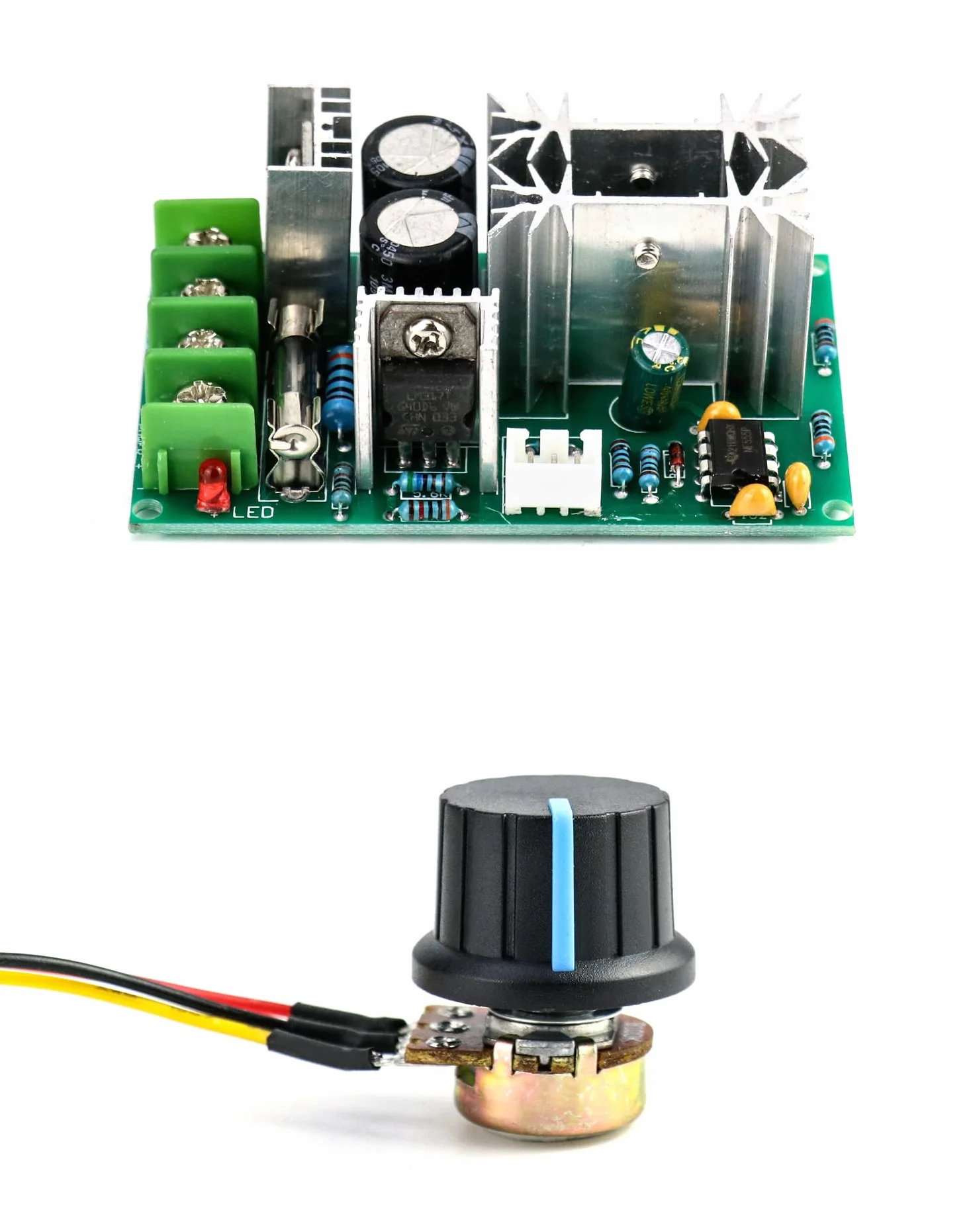 QWORK PWM regulator prędkości silnika DC 12V 24V 36V 48V 20A moduł napędowy o wysokiej wydajności regulowana prędkość PWM sterownik elektroniczny