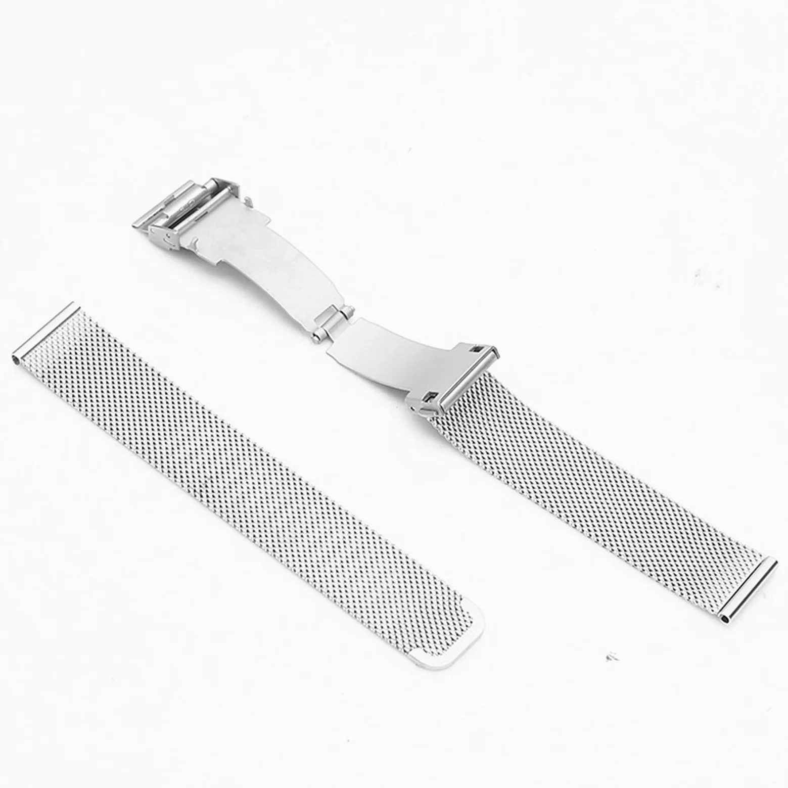 Pasek do zegarka Quick Release Mesh Pleciony metalowy pasek ze stali nierdzewnej dla mężczyzn i kobiet Regulowany 18 mm, 20 mm, 22 mm Bransoletka / 22 mm/Czarny