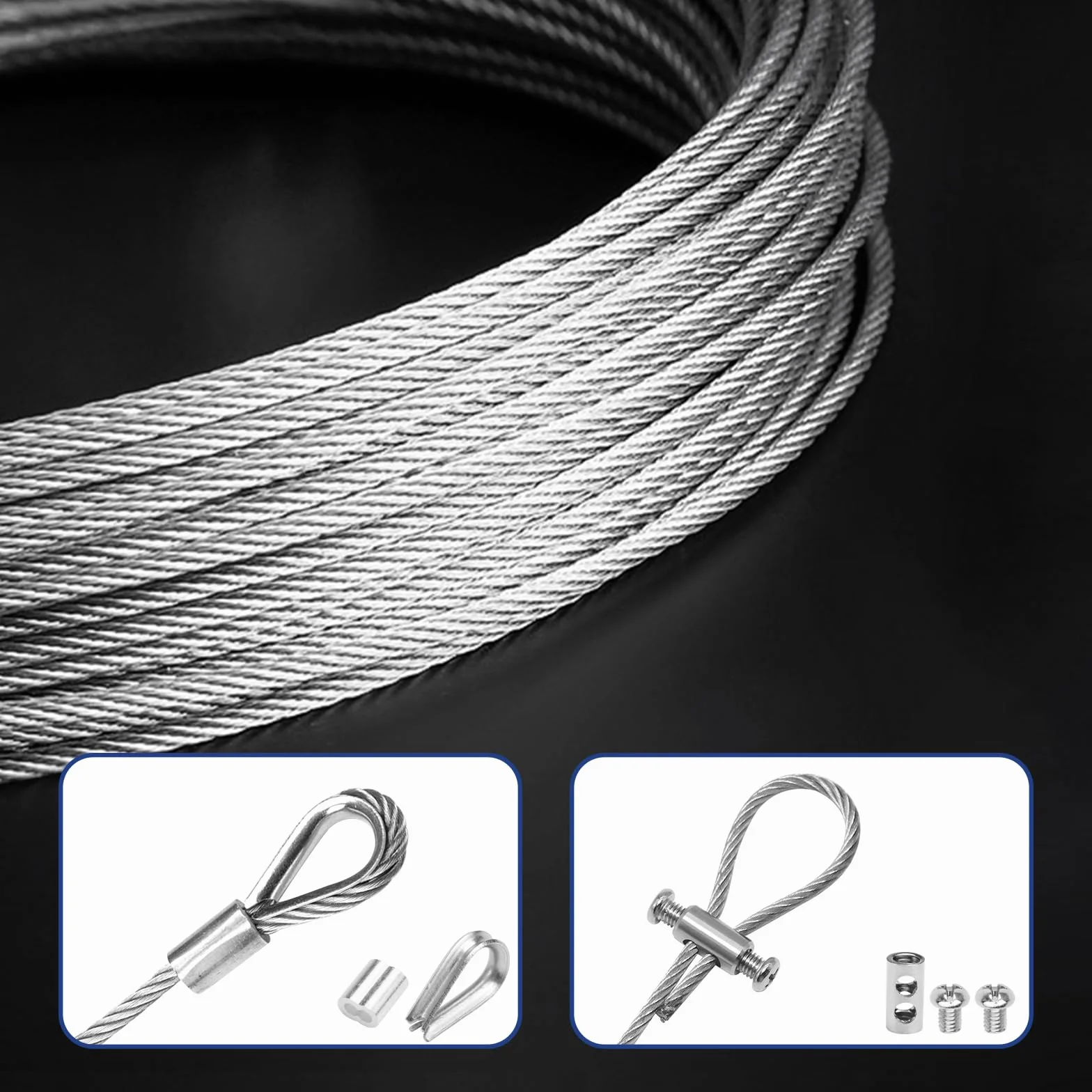 Kabel ze stali nierdzewnej 20 m, linka druciana 1,5 mm