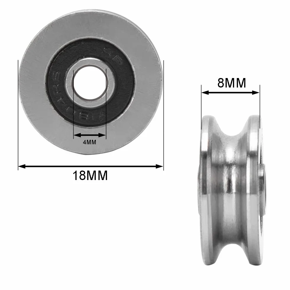 V1804 V-Groove Łożyska, 10szt 18mm * 4mm * 8mm Deep U/V Groove Miniaturowe łożyska kulkowe Koło pasowe z łożyskiem szynowym, łożysko Stalowe koło gąsienicowe do drukarki 3D, silnik, deskorolki
