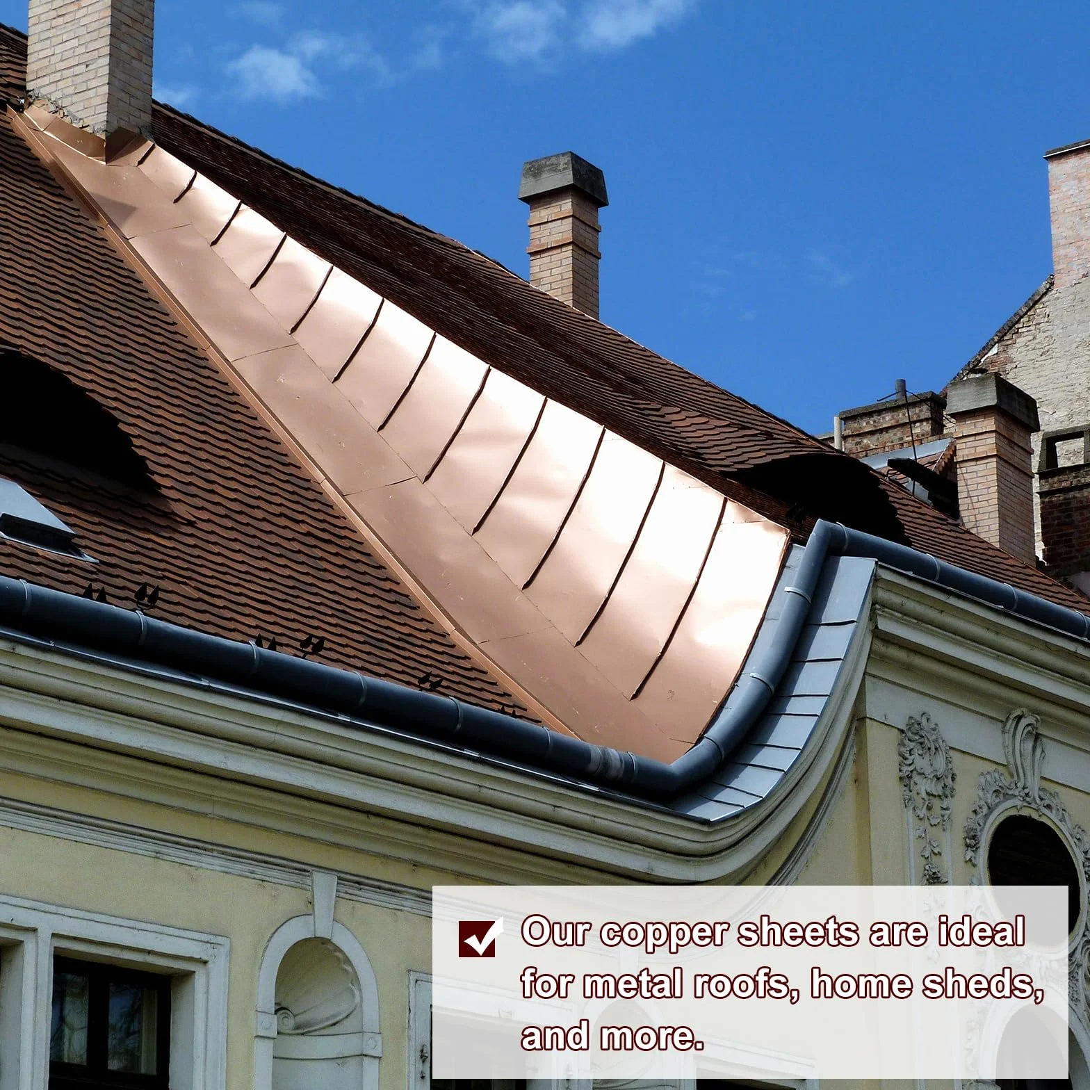 QUARKZMAN Czysta blacha miedziana, rolka 0,05 mm, grubość 29 Ga T2, blacha miedziana 1070 mm x 102 mm x 102 mm, paski miedziane, miękka miedź, folia metalowa, płyta do majsterkowania, naprawy domu