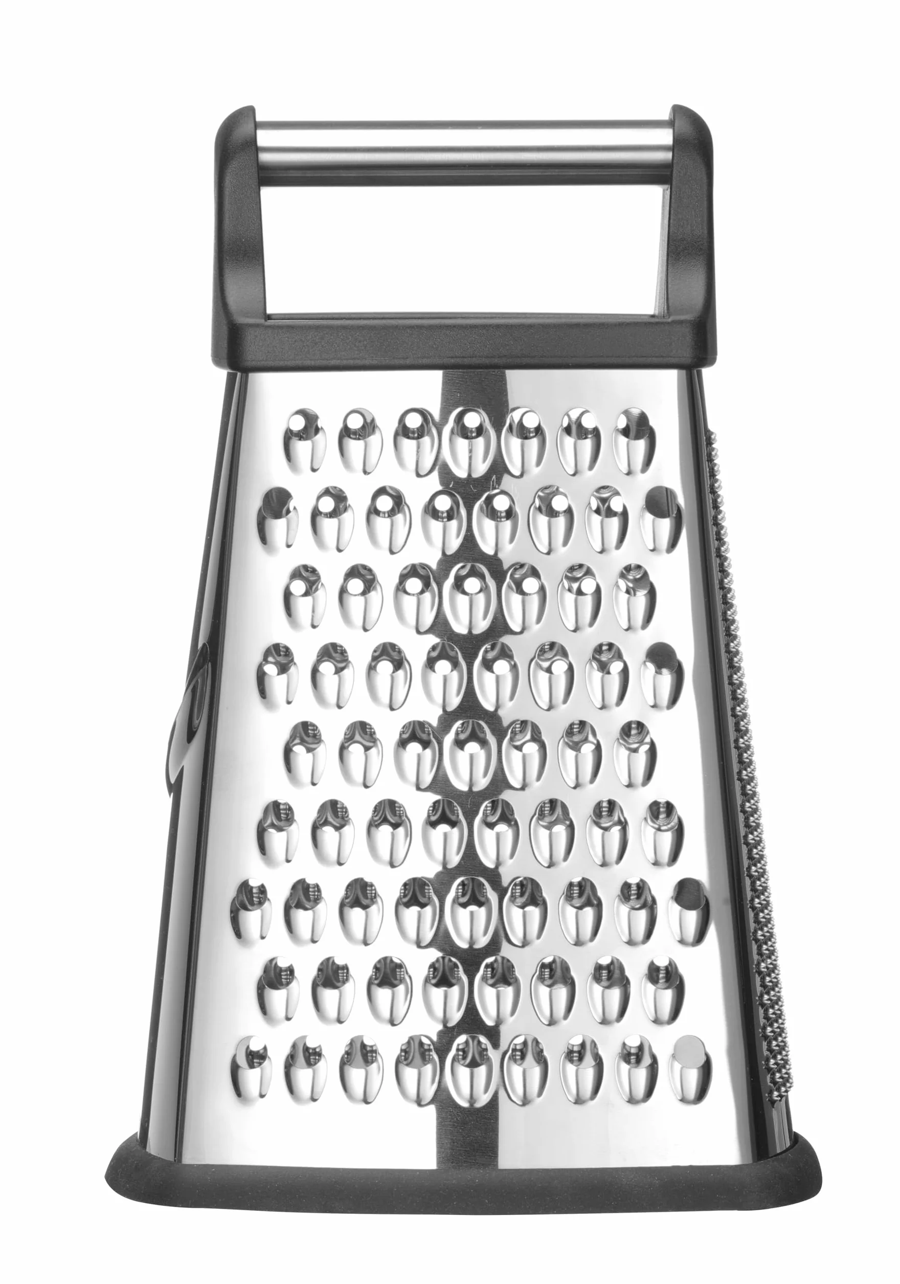 HENDI Tarka, 4-stronna, z pojemnikiem, antypoślizgowa podstawa, drobne, średnie, grube i plastry, ergonomiczny uchwyt, tarka do warzyw, krajalnica do warzyw, 158x130x(H)310mm, stal nierdzewna, ABS, PP