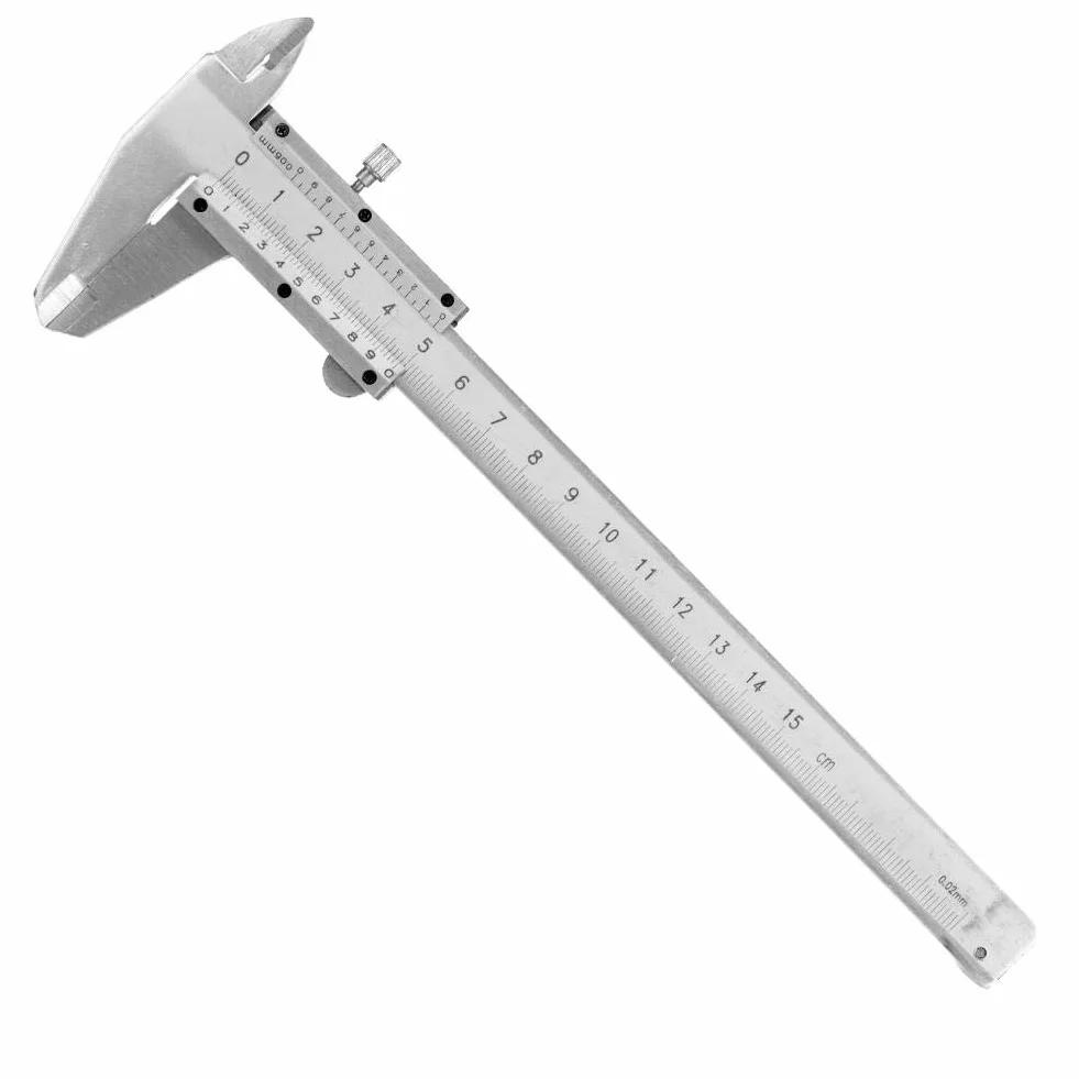 Vernier Suwmiarka 0-150 mm, stal nierdzewna wewnętrzny analogowy suwmiarka precyzyjny pomiar linijka mikrometr trwałe narzędzie z pudełkiem