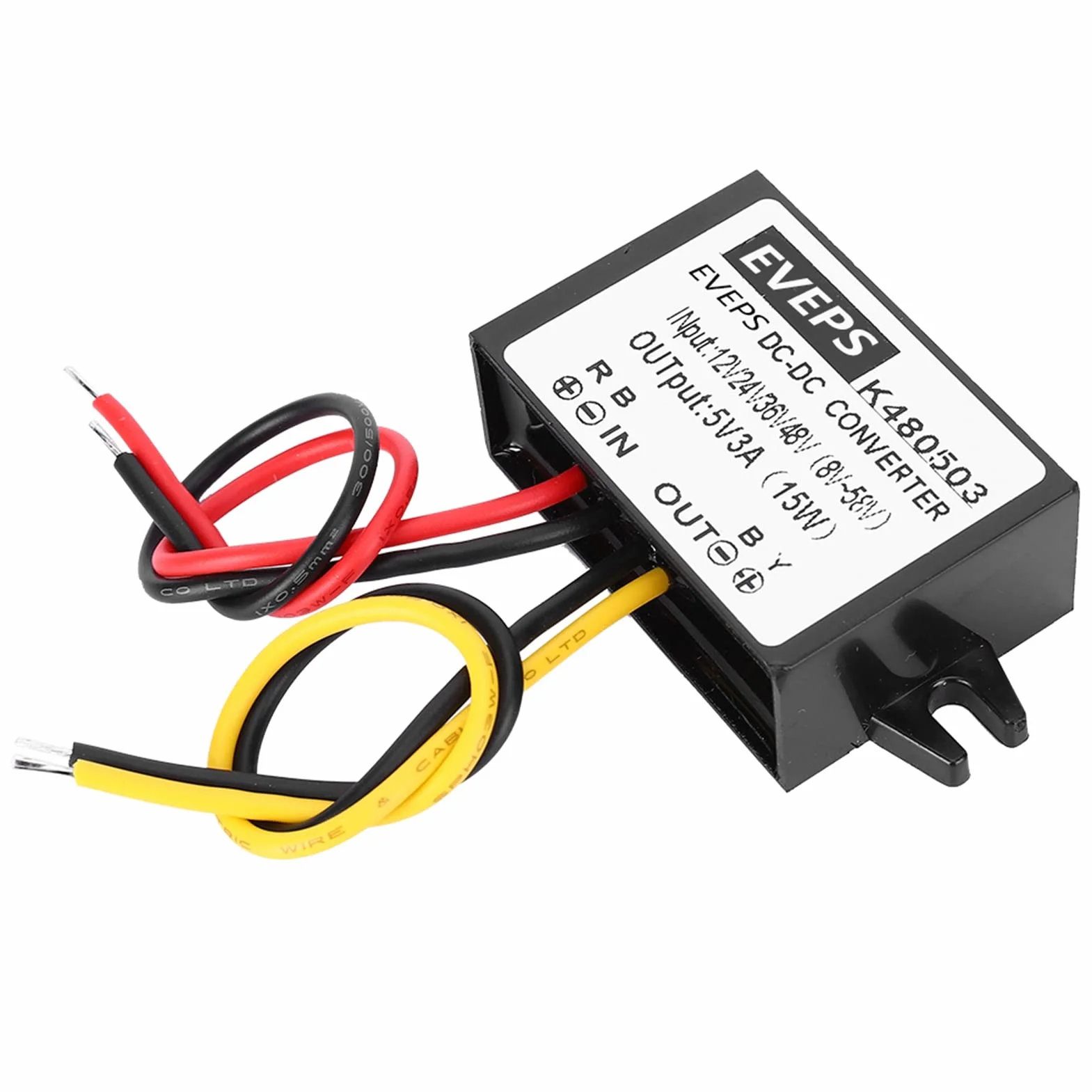 Przetwornica Napięcia Akozon DC-DC 12V/24V/36V/48V do 5V 3A Przetwornica Obniżająca Napięcie Moduł Zasilacza Obniżającego Napięcie do Ekranów LED, Kamer, Pomp Wodnych, Silników i
