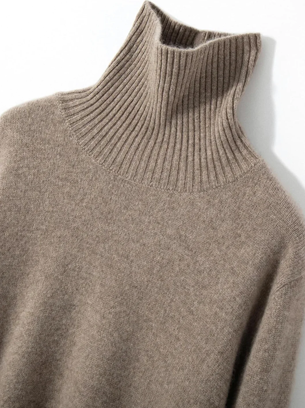 Damski sweter oversize solidny golf swetry z długim rękawem gruby sweter top