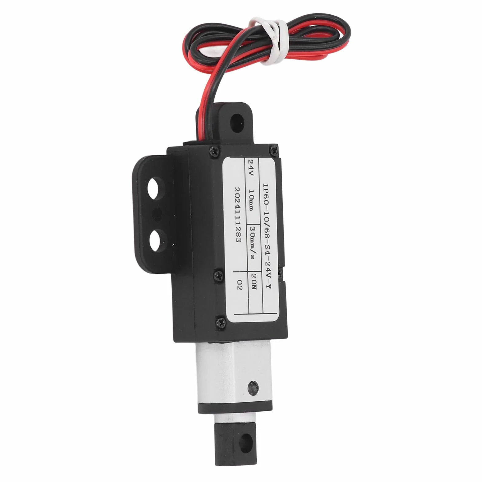 Eujgoov Mini Elektryczny Siłownik Liniowy, Konstrukcja Aluminiowa, Zabezpieczenie Nadprądowe, Skok 10 Mm, Idealny do Maszyn Przemysłowych i Automatyki Domowej