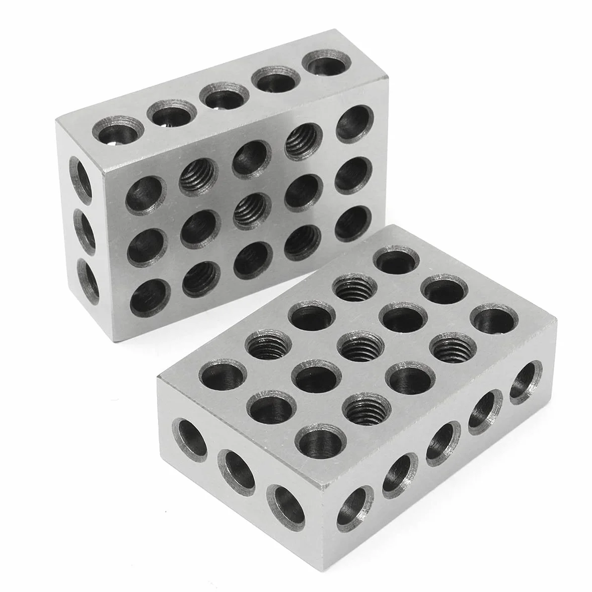 2 szt. klocków precyzyjnych hartowanej stali 0,0002 '' inżynier uziemiony 23 otwory bloki inżynierskie 3 x 5 cm x 7,5 cm narzędzie tokarskie (0,0003)
