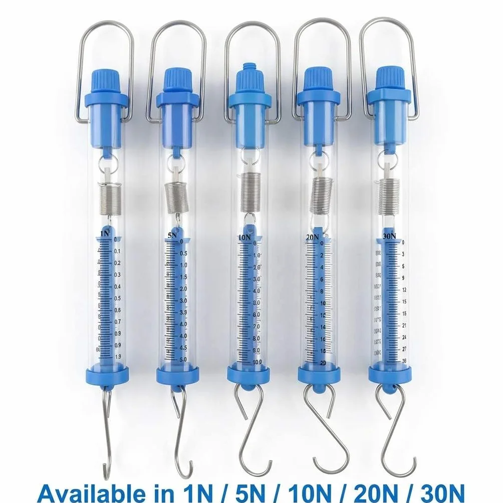 QWORK® 5-częściowy zestaw balansu sprężynowego przezroczysty z balansem sprężynowym (1N, 5N, 10N, 20N, 30N)