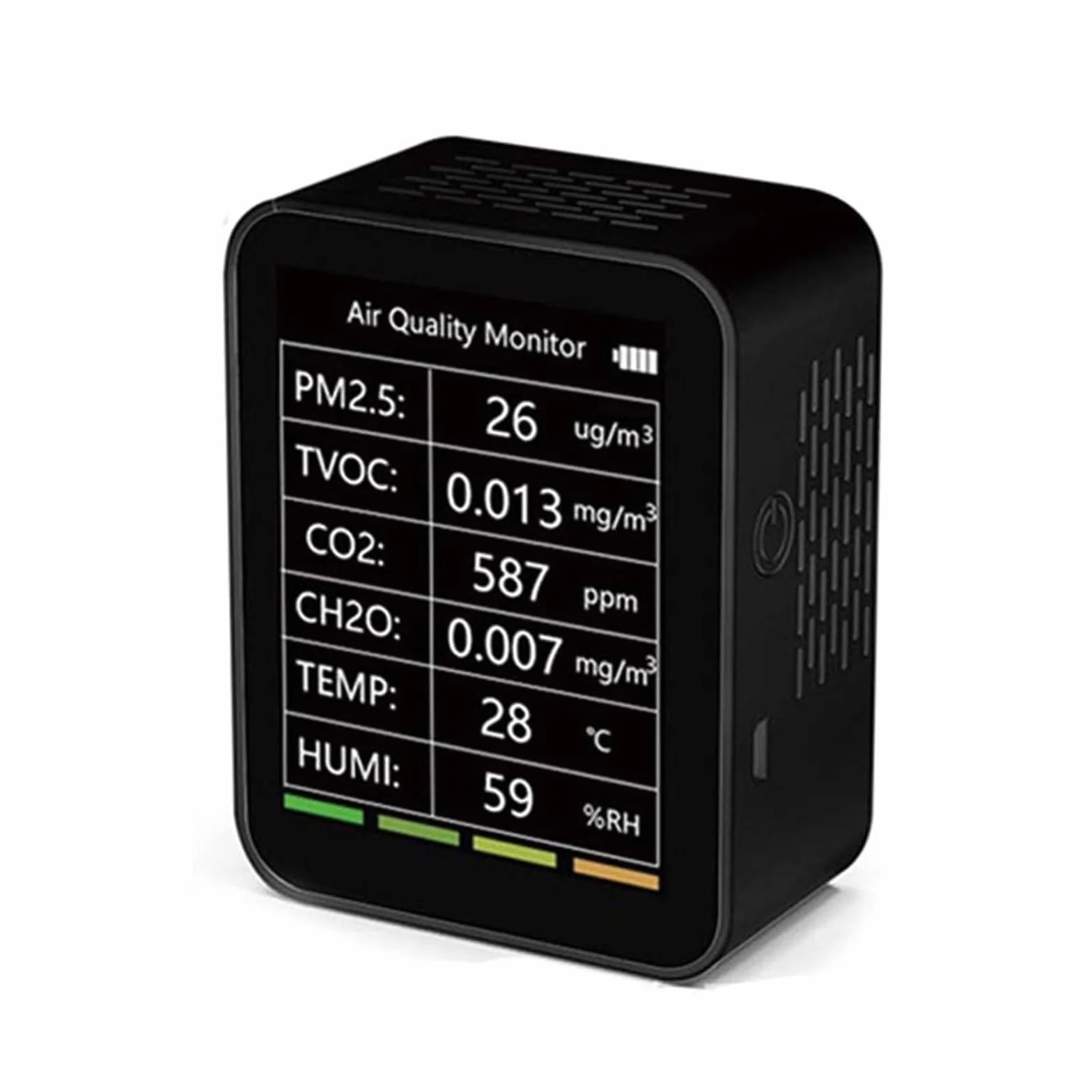 Monitor jakości powietrza w pomieszczeniach, 6 w 1 detektor ści powietrza Tuya Tester CO2 PM2.5 TVOC CO2 CH2O Monitor formaldehydu wyświetlacz TFT czujnik CO2 miernik analizator dla domu, biura i szko