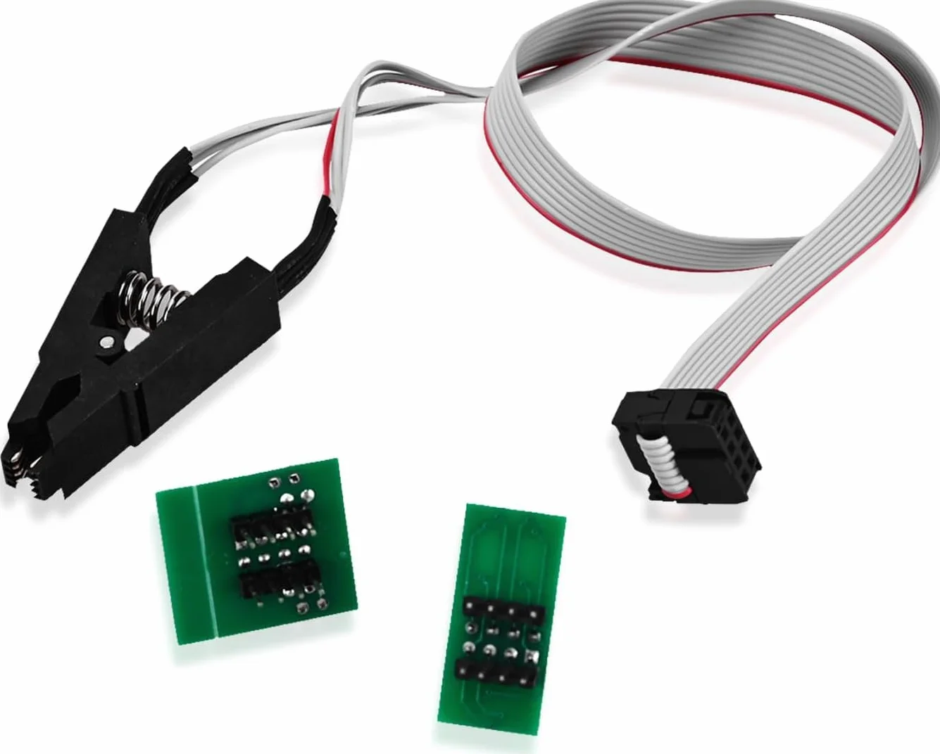 CH341A Programator i zdejmowany organizer na klipsy testowe SOP8, CH341A+SOP8 podwójna płytka Flash Chip IC klipsy testowe serii 25 Flash BIOS USB moduł programisty (pojedynczy klips + USB)