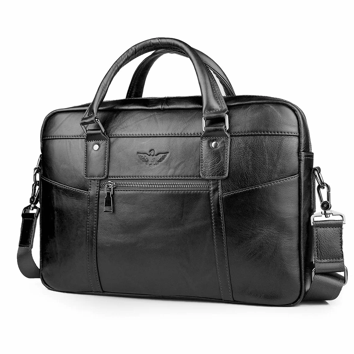 BAGZY męska prawdziwa skóra laptop teczka torba na ramię listonoszka torebka na ramię torba na ramię biznes komputer torba tornister plecak szkolny 40 cm torba na laptopa do biura pracy