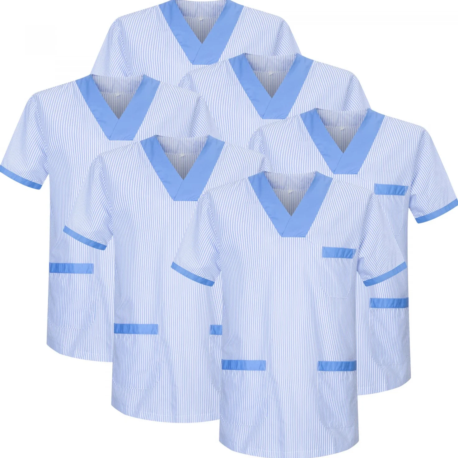 MISEMIYA - Pakiet 6 sztuk - Unisex medyczna medyczna pielęgniarka jednolite opieki zdrowotnej, Celeste T817-4, XL