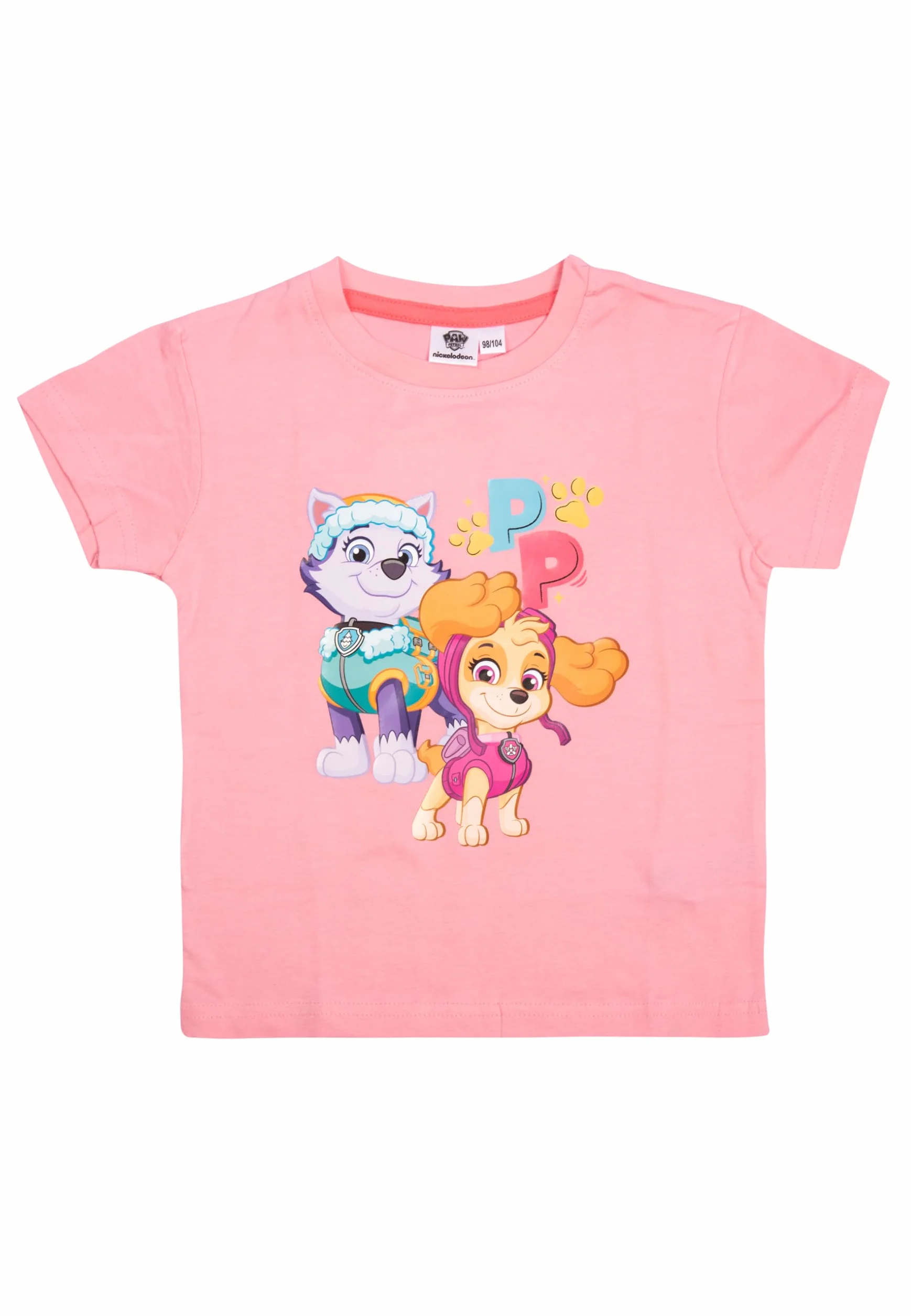 Psi Patrol T-Shirt dla dziewczynek Skye & Everest - Friends dziecięca koszulka z krótkim rękawem różowa