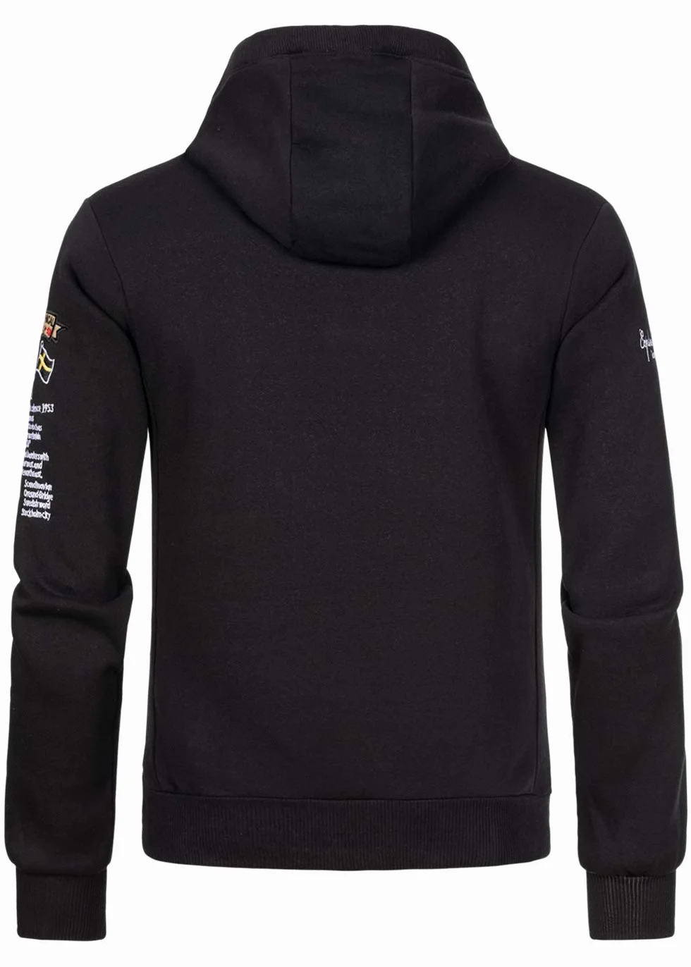 Geographical Norway GYMCLASS męska bluza z kapturem z logo marki i długim rękawem