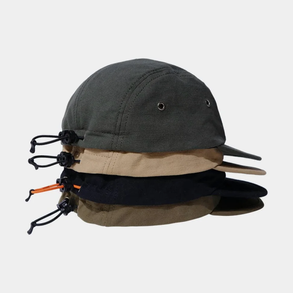 Czapka Z Daszkiem Czapka Z Daszkiem Sun Hat Czapka Turystyczna Kamping Kapelusz Japoński Prosty Solid Color Four-Page Cap Street Cap Street Couple Men And Women Alt-Dopasuj Czapka Z Daszkiem-Czarny_Ko