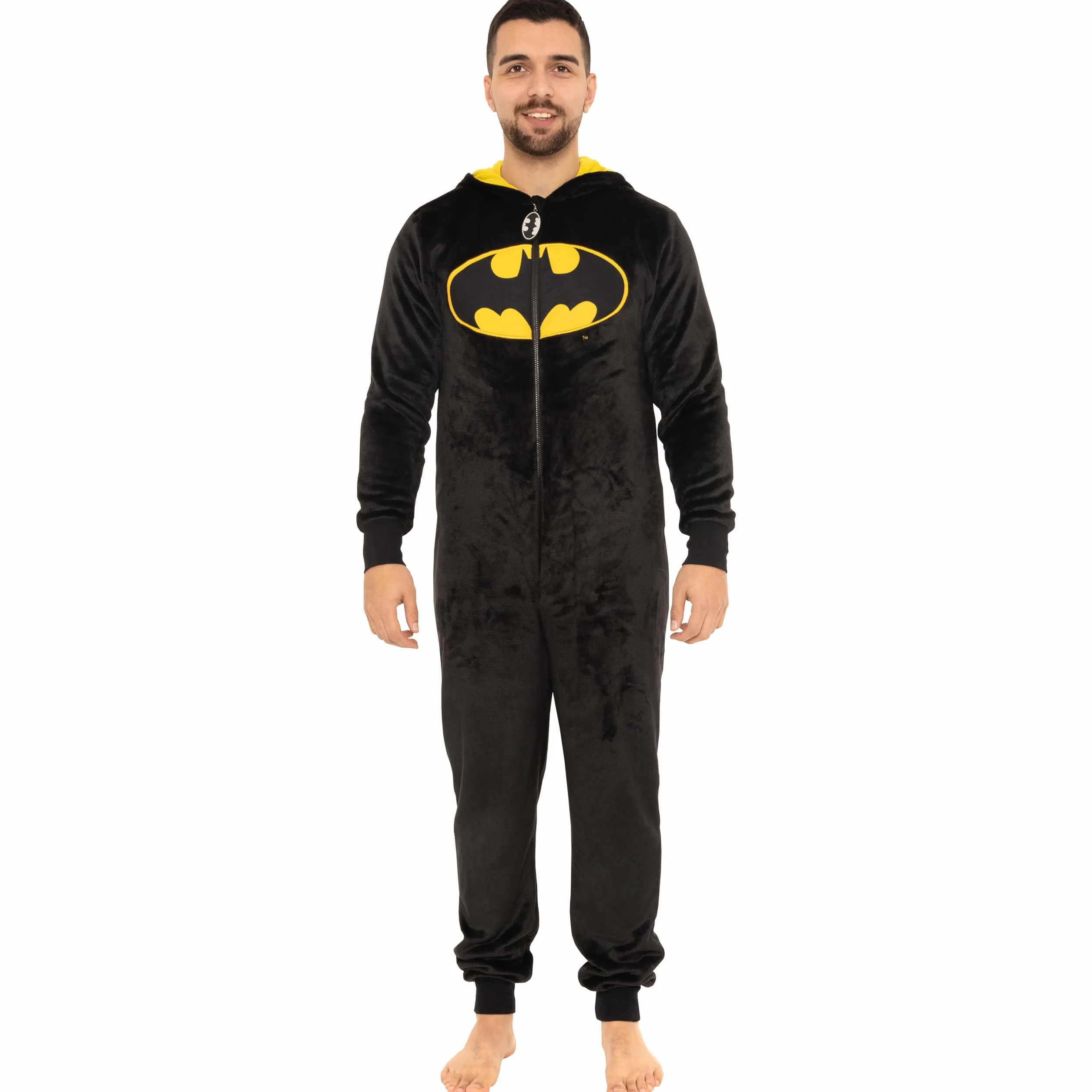 Comics Męski Kombinezon Batman | Męskie Kombinezony Polarowe | Oficjalne Upominki Batmana | Czarny