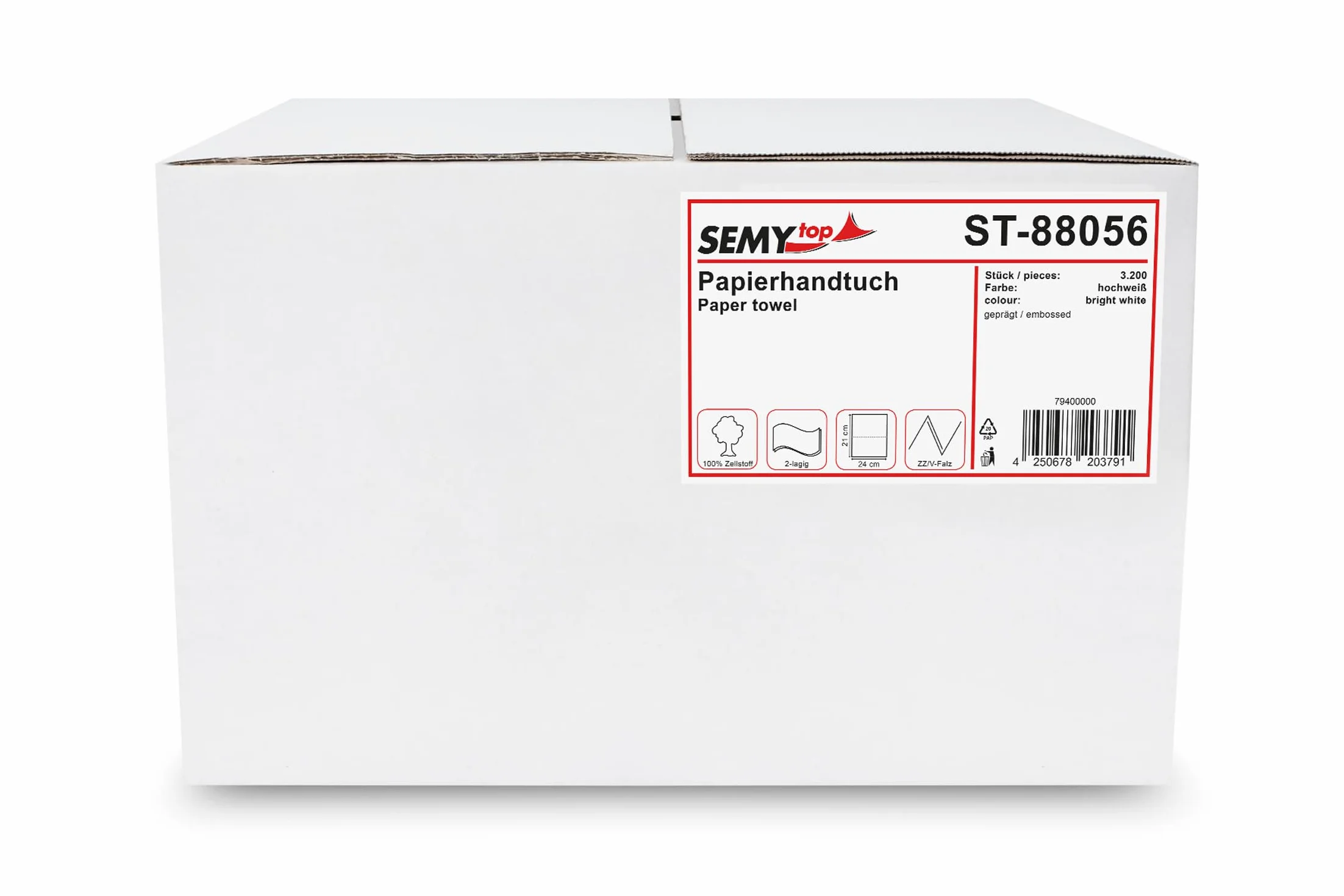 Semytop ST-88056 Ręczniki Papierowe, Biały, 3200 sztuk