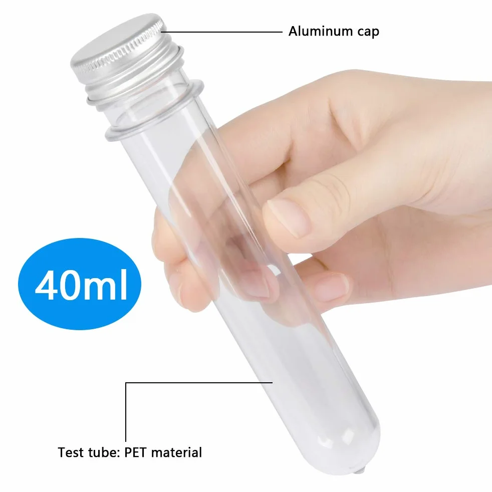 BUYGOO probówki 40 ml przezroczyste samoprzylepne do przechowywania