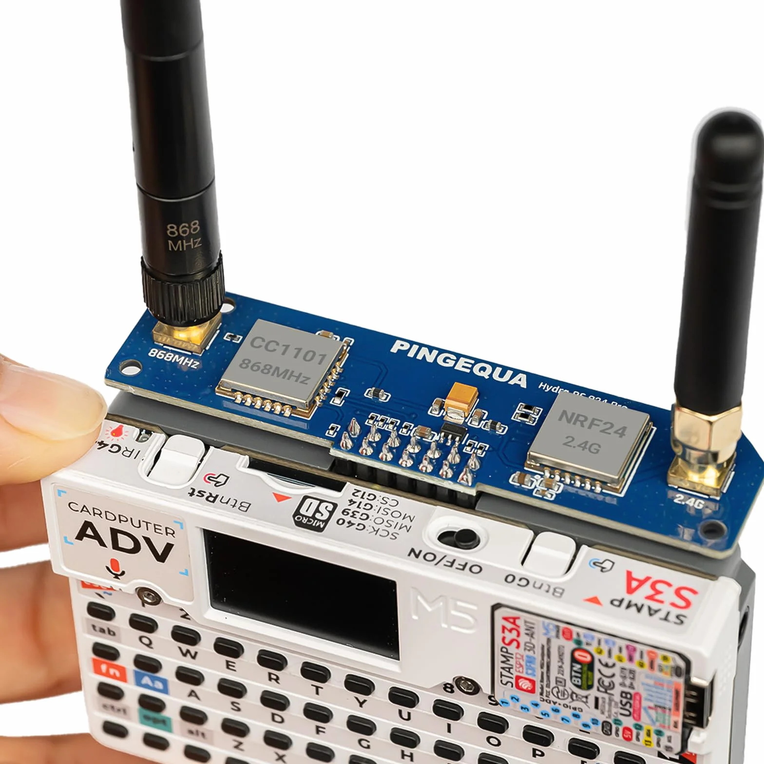 Cardputer ADV Hydra RF 824 Pro Devboard, automatyczne przełączanie 868 MHz CC1101 i 2,4 G NRF24, zoptymalizowana moc i obwód anteny dla zwiększonej stabilności i siły sygnału. Bruce Firmware Ready