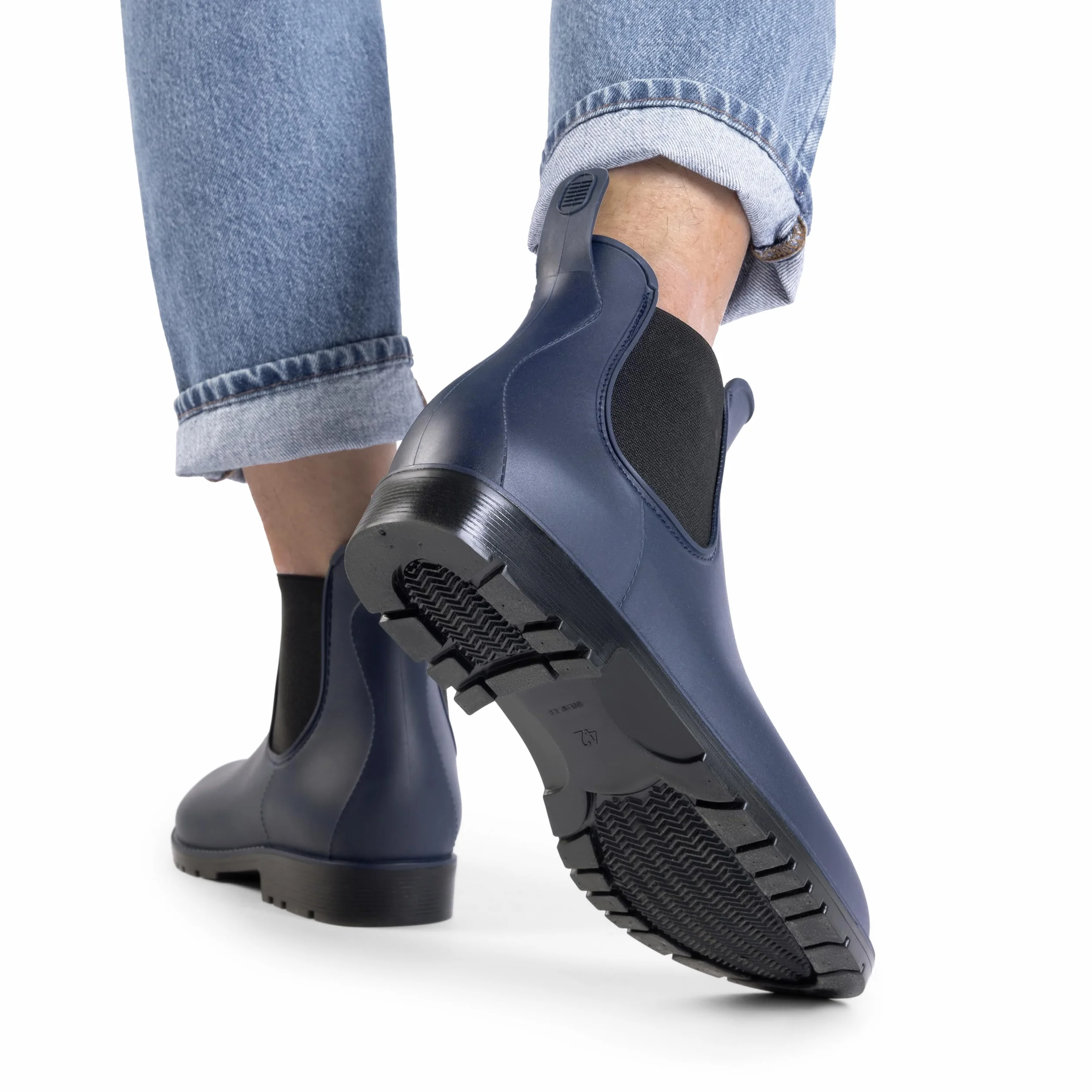 DREAM PAIRS Kalosze męskie kalosze do kostek krótkie botki Chelsea Wodoodporne kalosze łatwiejsze zakładanie i zdejmowanie
