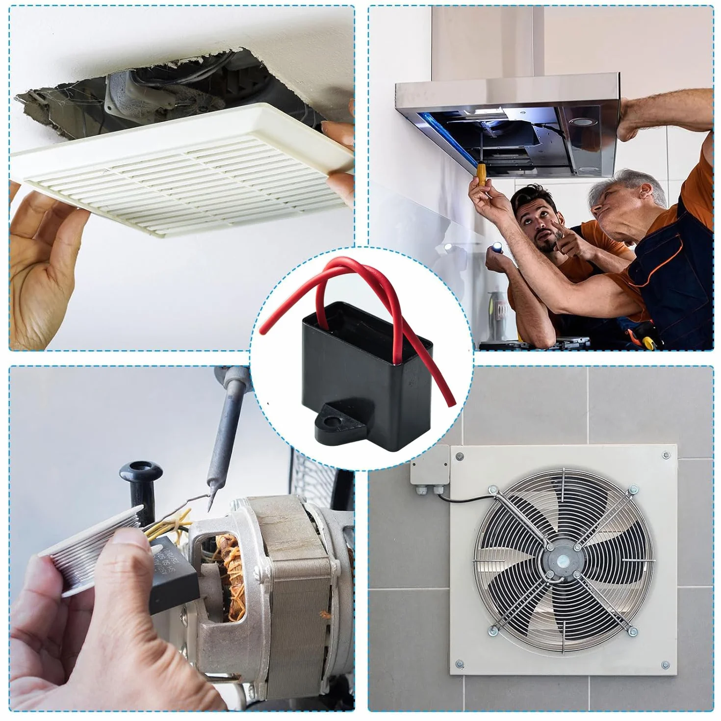 GTIWUNG 6 sztuk CBB61 4uF 450 V AC 50/60 Hz wentylator silnikowy kondensator biegowy 4uf kondensator wentylator sufitowy kondensator rozruchowy kondensatory wentylatorów