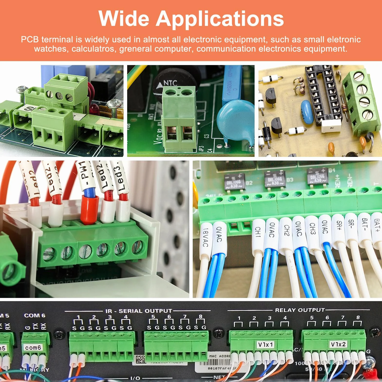 20 Sztuk 2-pinowe Złącze Śrubowe 2.54mm Montażu na Płytce Drukowanej, 150V 6A Zaciski Montażu na PCB, do Projektów Elektronicznych