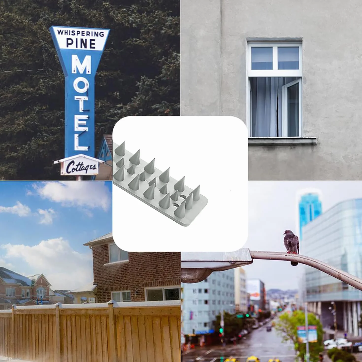 EXLECO 20 sztuk odstraszacz ptaków 6 metrów plastik szary odstraszacz wróbli kolce ptasie odstraszacz gołębi Birds Spikes odstraszacz dzikich zwierząt domowych 3-rzędowy plastik kolce odstraszające
