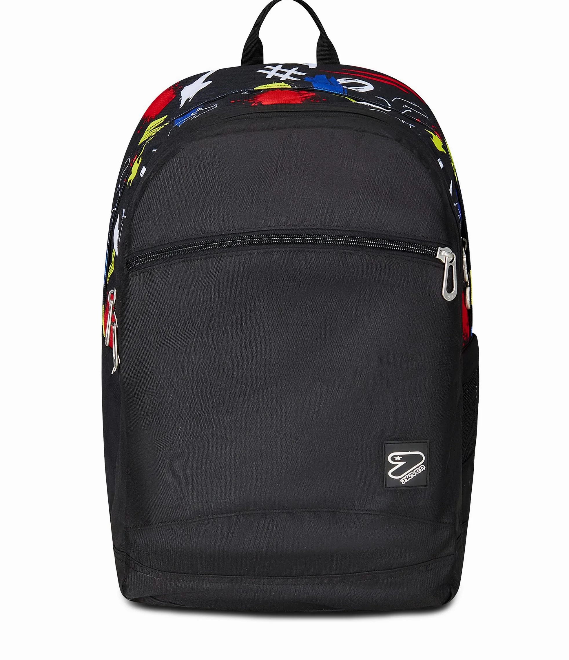 Seven Plecak szkolny Pro XXL Reversible Detach The Double, GraffitiLoad, czarny czerwony, 3 plecaki w 1, podwójna komora z bezprzewodowymi słuchawkami, kieszenią na PC i kieszenią na butelkę, średni