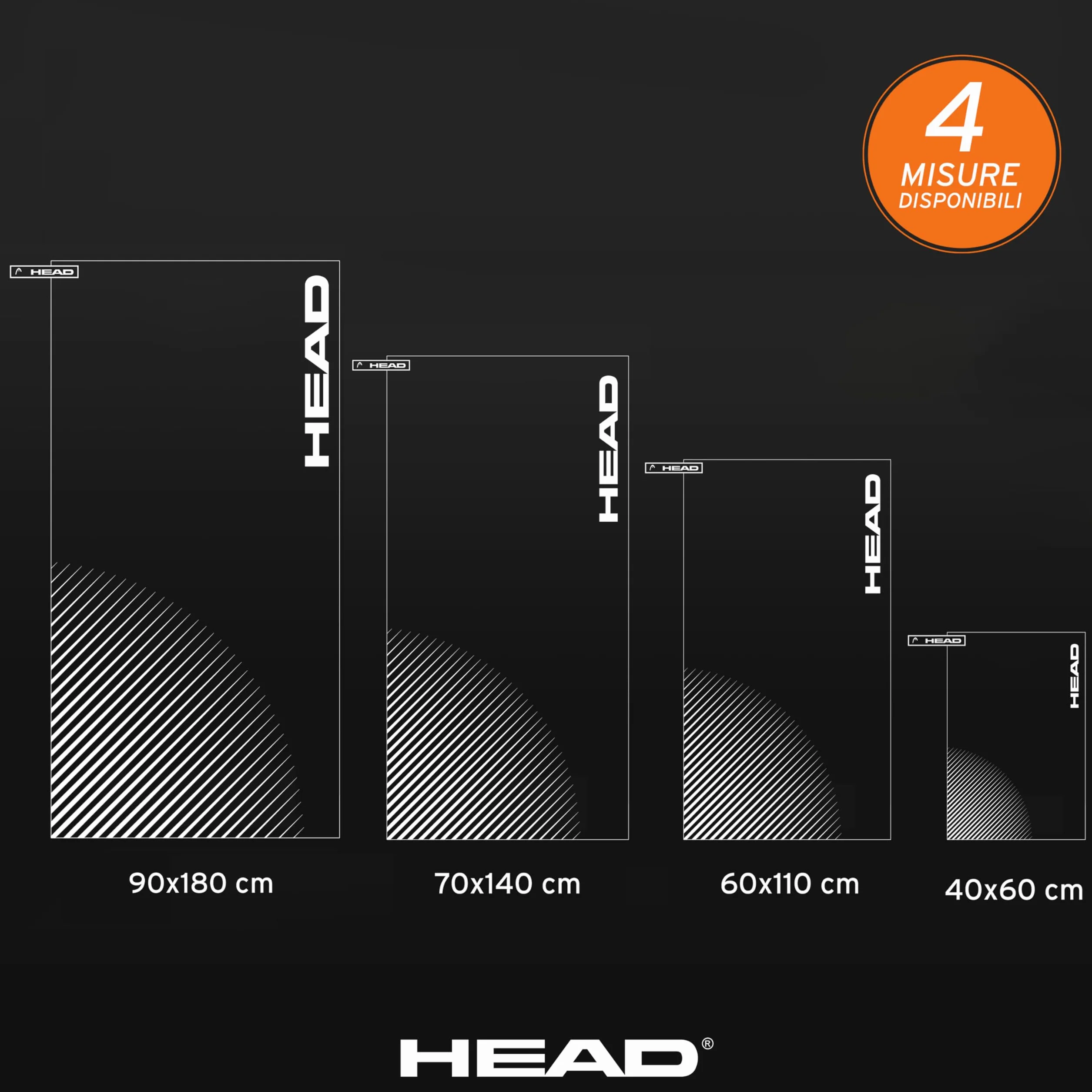 HEAD Active Stripes ręcznik z mikrofibry z elastycznym, ręcznikiem, fitness, miękki, lekki, szybkoschnący, ręczniki, łazienkowy, oszczędzający miejsce podróży 40 x 60, Magenta