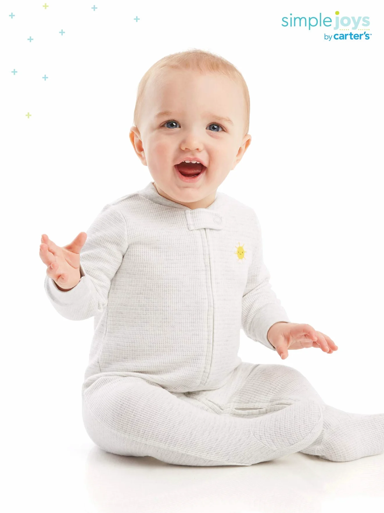 Simple Joys by Carter's Kapcie dla niemowlęcia/dziecka Uniseks - niemowlęta Baby 2-pack 2-way Zip Thermal Footed Sleep And Play