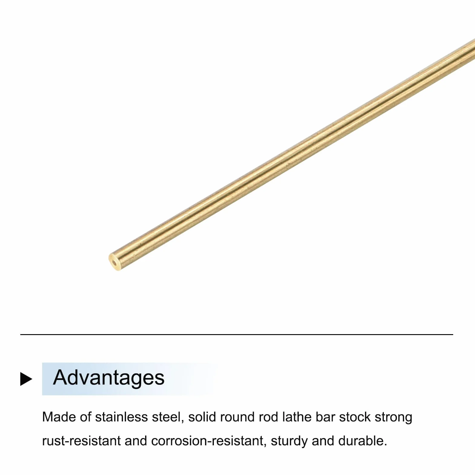 QUARKZMAN Mosiężny pręt okrągły, 1,5 mm x 300 mm, metalowy pręt z litego wału, drążek tokarski do projektów DIY, projektów rękodzielniczych, modeli samochodów, helikopterów, samolotów, 10 sztuk