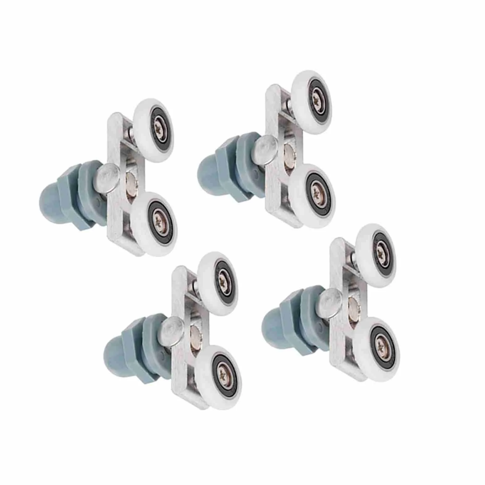Rolki do Drzwi Przesuwnych Stop Aluminium ABS Ciche Gładkie Kółka ślizgowe Szklanych Drzwi System Mechanizmu Gąsienicowego (25mm)