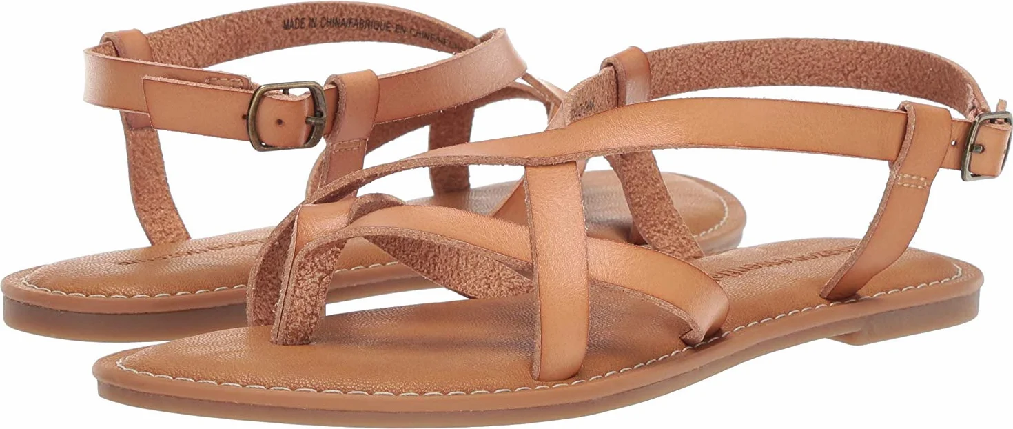 Amazon Essentials Damskie sandały na co dzień, na ramiączkach, naturalne, 38.5 EU
