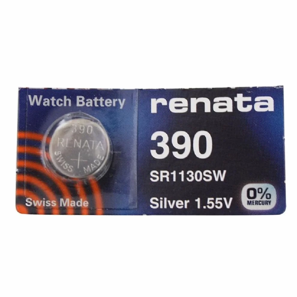 Renata - Pojedyncza bateria do zegarka, produktu szwajcarskiego, Renata 390 lub SR1130SW lub AG10, 1,5V 2 x 390 or SR 1130 SW Silver