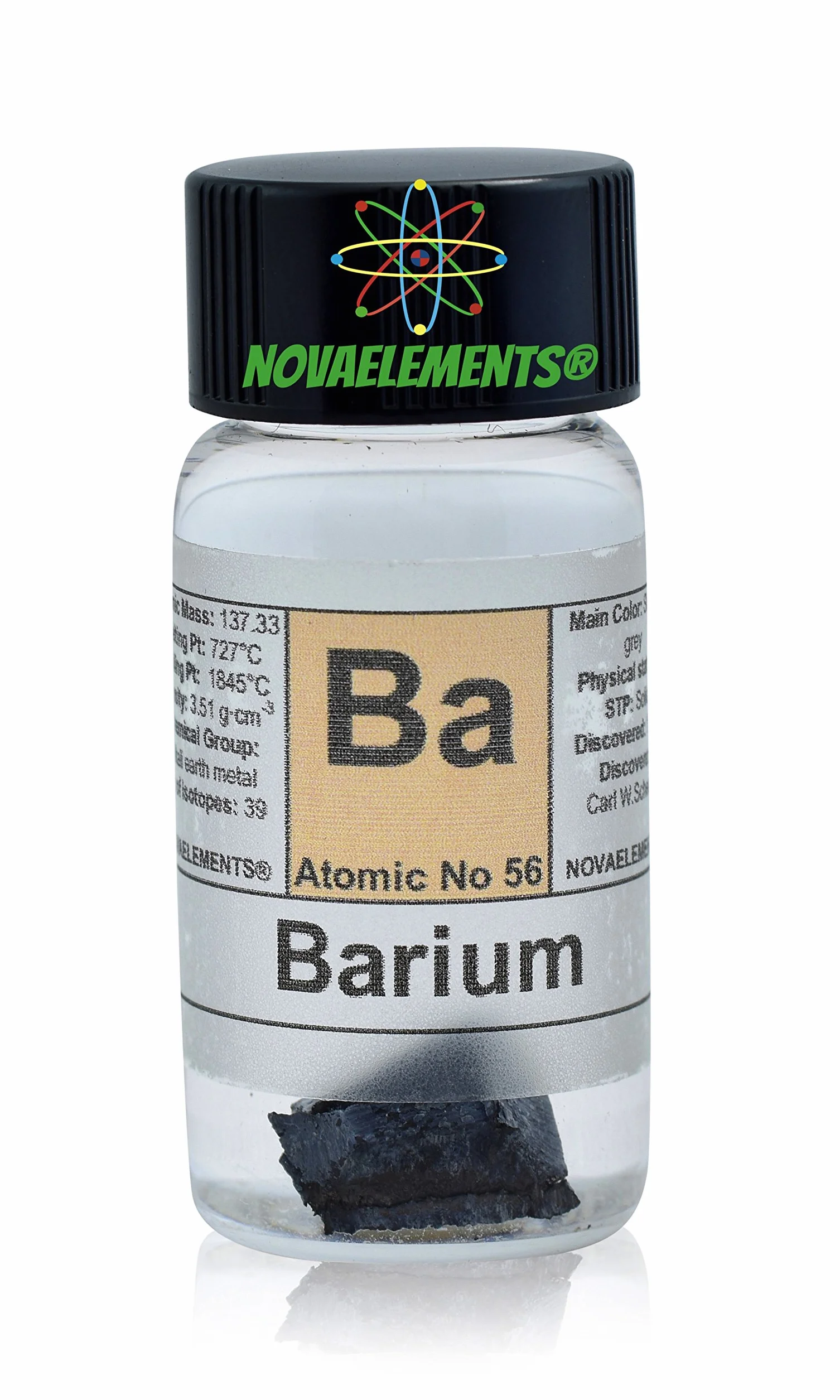 Bar metalowy element 56, 99,9% 1g w szklanej fiolce - element metalowy Barium 56, 1 g 99,9% w szklanej fiolce
